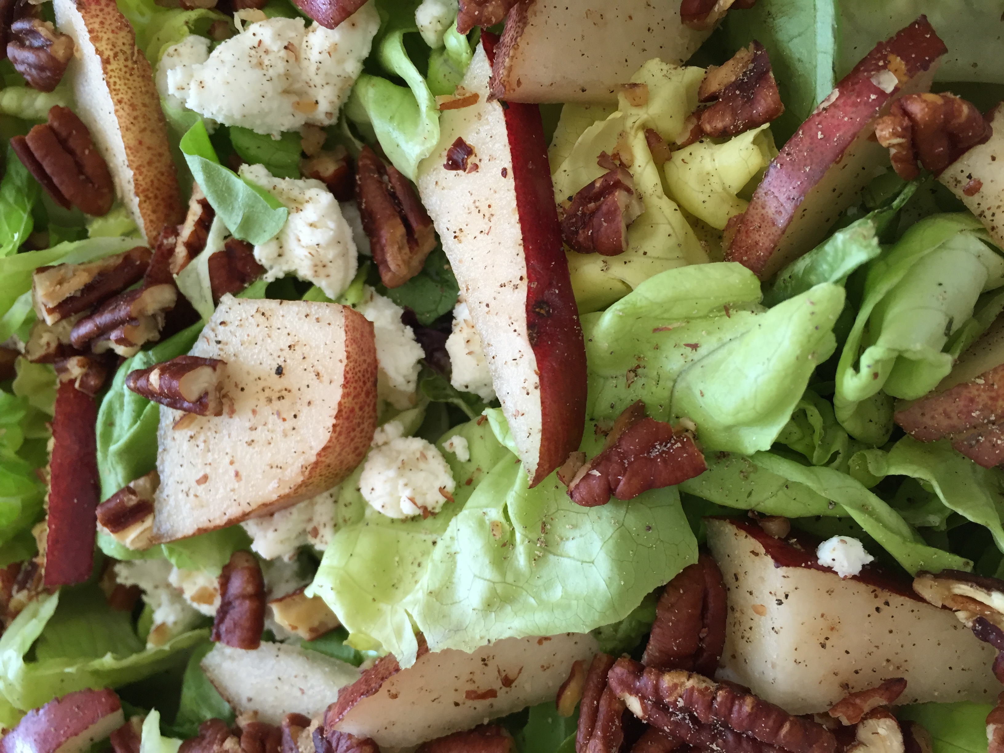 Pear and Goat Cheese Salad with Sticky Chardonnay Dressing