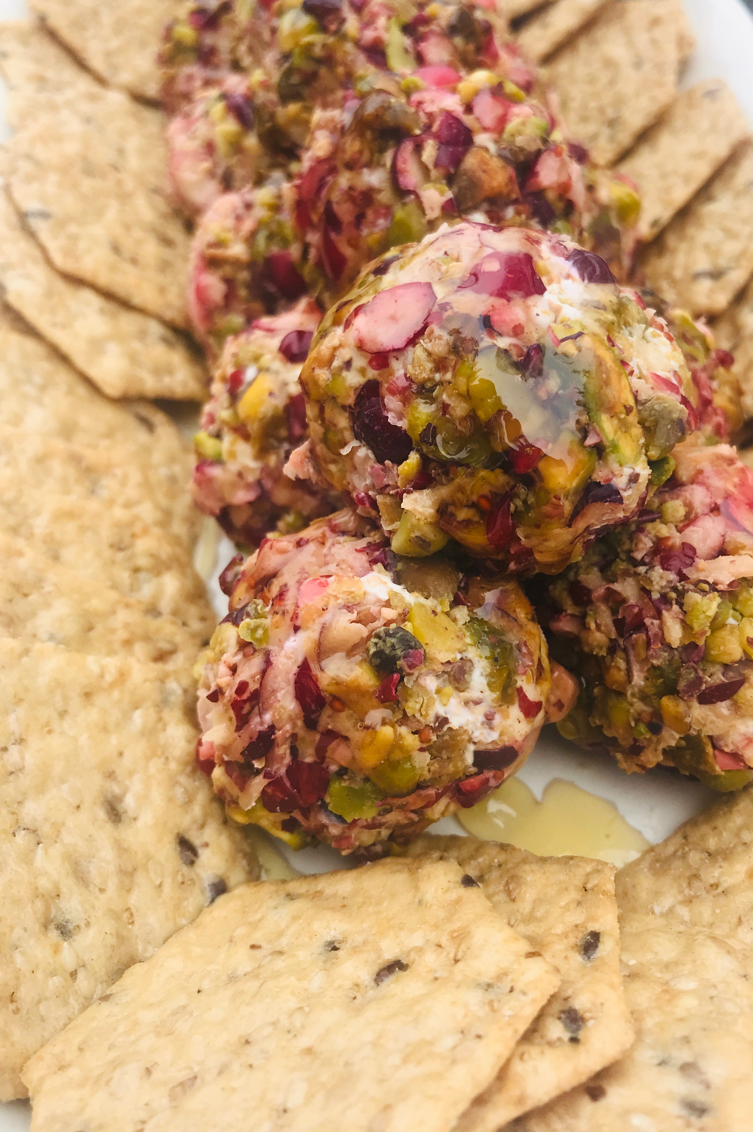 Cranberry and Pistachio Goat Cheese Balls