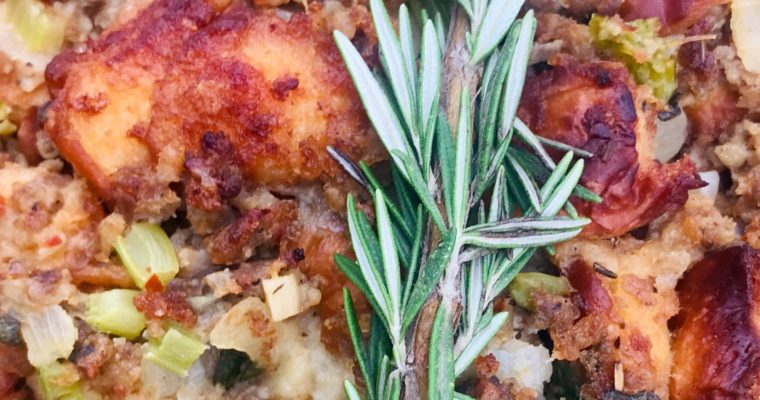 Sweet Roll and Spicy Sausage Stuffing