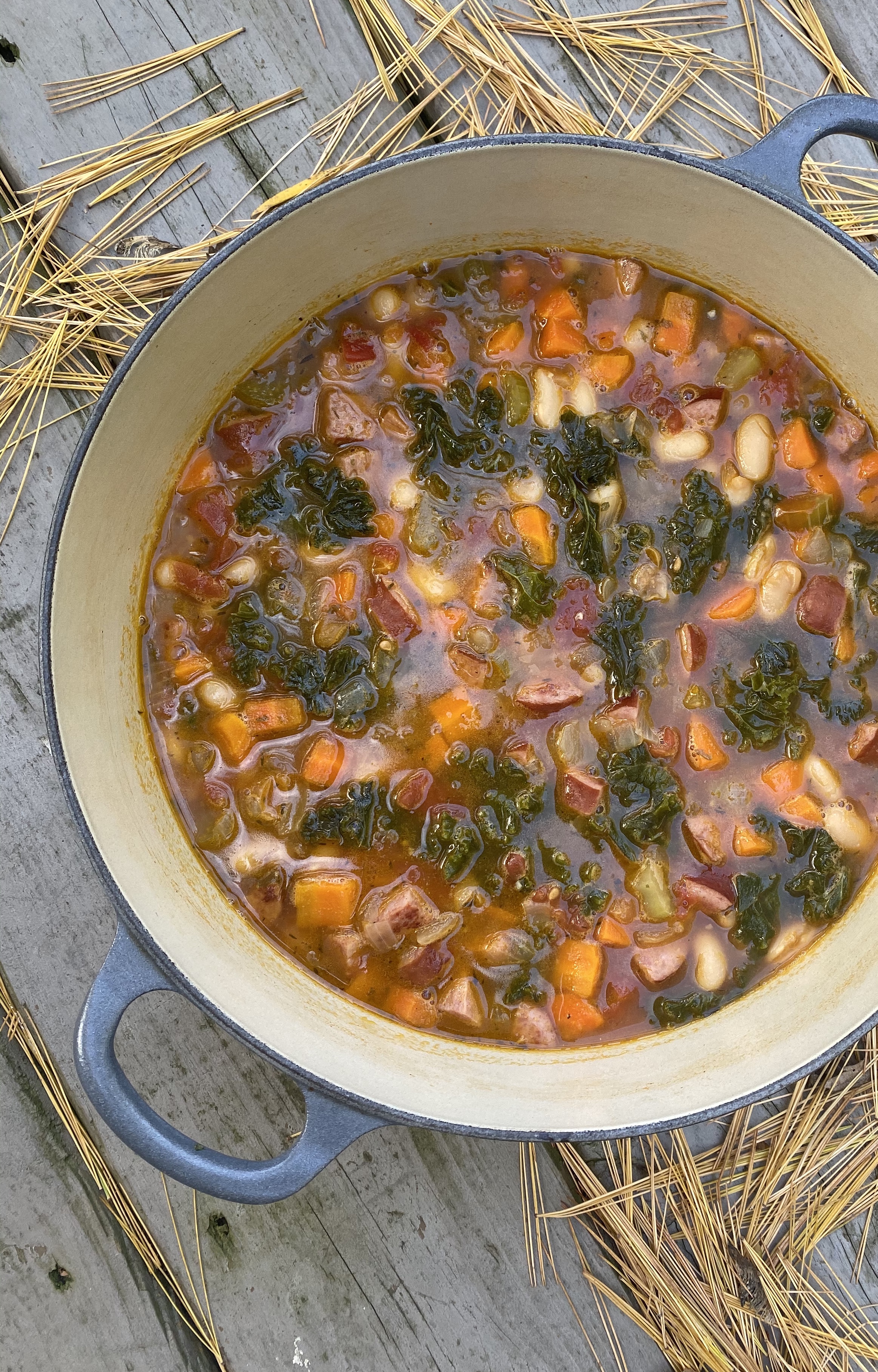 White Bean and Kale Soup with Smoked Sausage